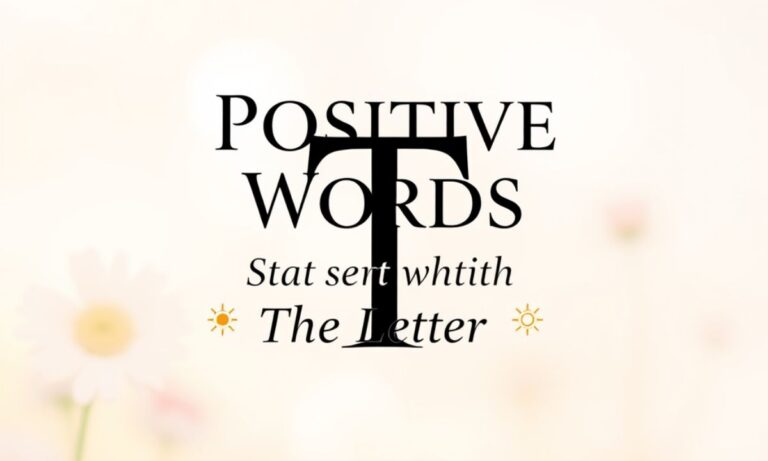 Positive Words That Start With The Letter T