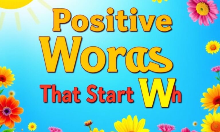 Positive Words That Start With The Letter W