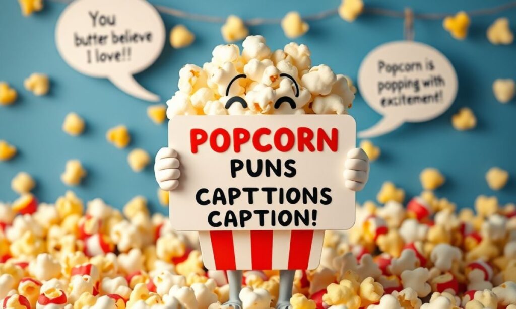 Popcorn Puns Captions